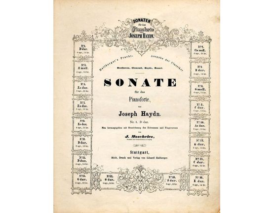 10083 | Sonate No. 1 in D Dur - Sonaten fur das Pianoforte von Joseph Haydn series No. 1
