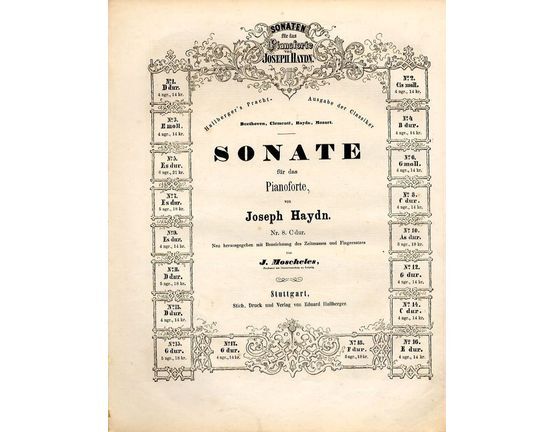 10083 | Sonate No. 8 in C dur - Sonaten fur das Pianoforte von Joseph Haydn series No. 8