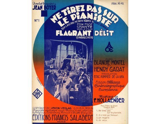 10129 | Ne Tirez pas sur le Pianiste - Fox Trot Chante du film "Flagrant Delit" - For Piano and Voice with Ukulele chord symbols - French Edition