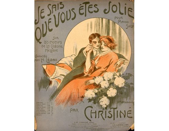 10143 | Je Sais que vous etes Jolie - Pour Piano Solo - French Edition