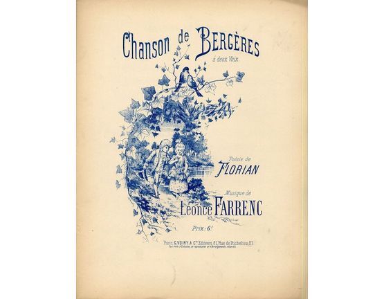 10175 | Chanson de Bergeres a deux Voix - For Two Voices with Piano - French Edition
