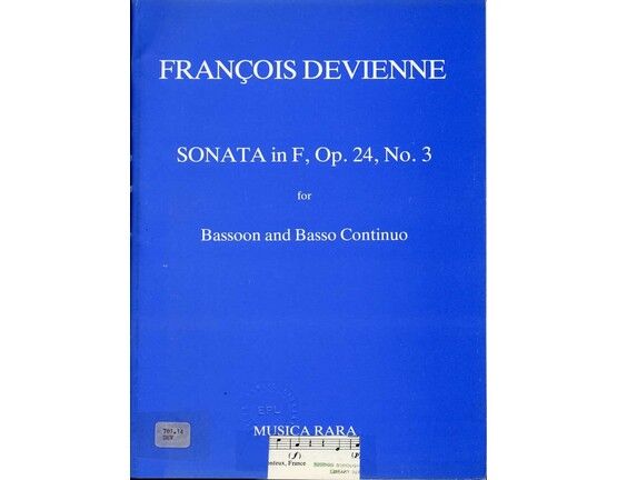 10439 | Sonata in F Major - For Bassoon and Basso Continuo (And Piano Accompaniment)  - Op. 24, No. 3