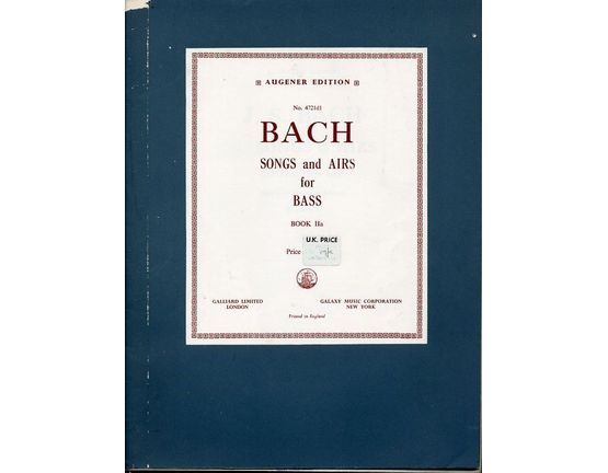 10467 | Bach -  40 Songs and Airs for  Contralto Bass - Book 11a -  Augeners Edition No. 4721d1