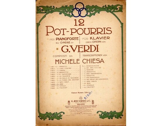 10720 | 12 Pot Pourris per Pianoforte su Opere di G. Verdi - No. 10 - Aida