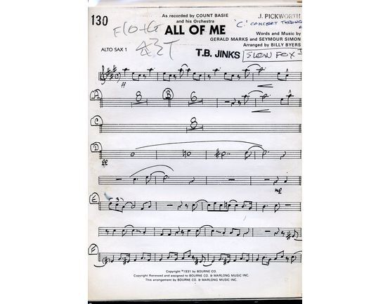 10800 | All Of Me - As recorded by Count Basie - Dance Band Arrangement