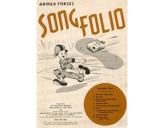 10800 | Armed Forces Song Folio - October 1954 - Issued to the Army, Navy and Air Force of the United States of America