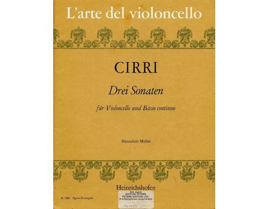 10894 | Drei Sonaten - Fur Violoncello und Basso Continuo