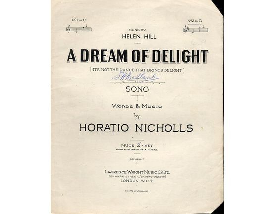11 | A Dream of Delight - Song in the key of D major for High voice