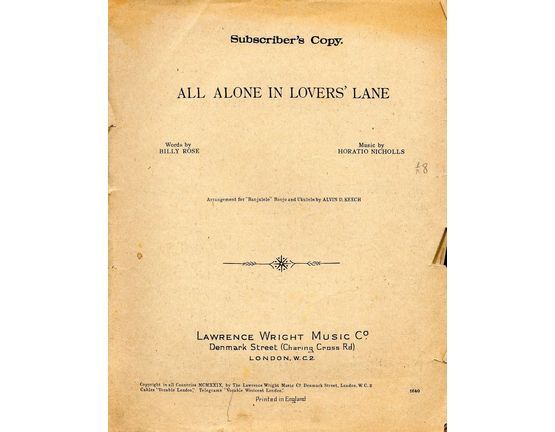 11 | All Alone in Lovers' Lane - Song - Featuring Billy Elliot - With Banjulele, Banjo & Ukulele accompaniment