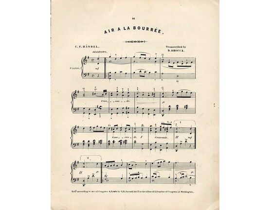 11284 | Handel - Air la Bourree - Piano Solo