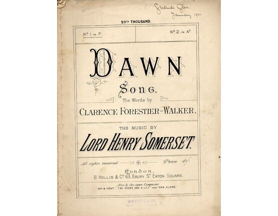 11321 | Dawn - Song for Low Voice in the Key of F