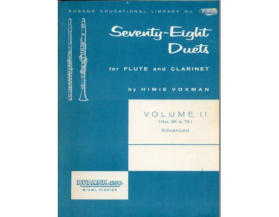 11395 | 78 Duets for Flute and Clarinet - Volume 2 - Advanced - Rubank Educational Library No. 197