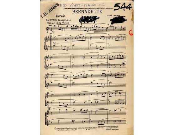 11538 | Bernadette - Arrangement for Full Orchestra