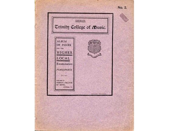 11638 | Album of Pieces for the Higher Local Examination - Pianoforte - Trinity College of Music - Book 2 with English Fingering