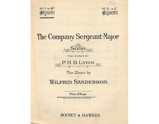 12144 | The Company Sergeant Major - Song in the Key of B flat major for low voice