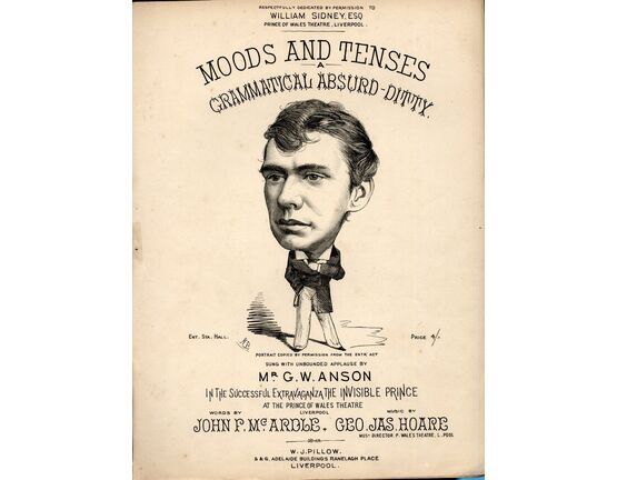 12334 | Moods And Tenses A Grammatical Absurd-Ditty - Sung With Unbounded Applause By Mr. G. W. Anson