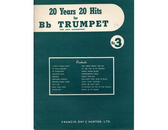 124 | Twenty Years Twenty Hits for B flat Trumpet No. 3 (with piano accompaniment)