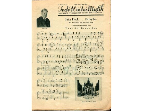 12654 | Jede Woche Musik - den 8 Juni 1929 - Tanz des Bathyllus - for Piano