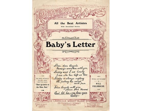 12747 | Baby's Letters - Song with Piano Accompaniment
