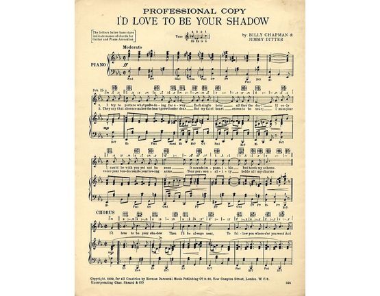 128 | I'd love to be your Shadow - Professional copy - For Piano and Voice with Ukulele chord symbols