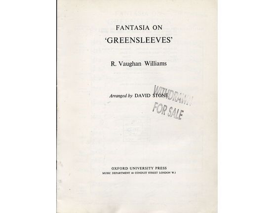 139 | Fantasia on 'Greensleeves' - Full Instrumentation for Flute 1, Flute 2, Oboe, 2 Clarinets, Bassoon, 2 Horns, Guitar, Piano or Harp - Adapted from the