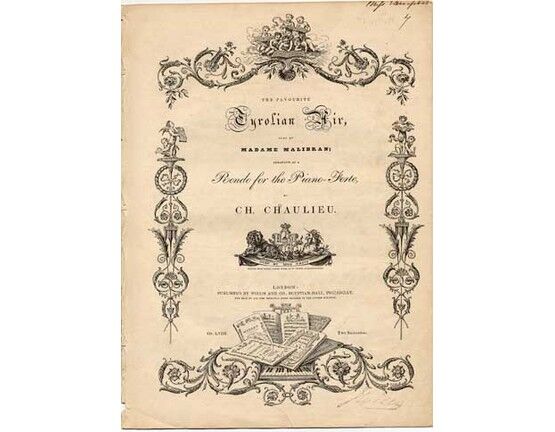 1769 | The Favourite Tyrolian Air, sung by Madame Malibran, arranged as a rondo for the piano,