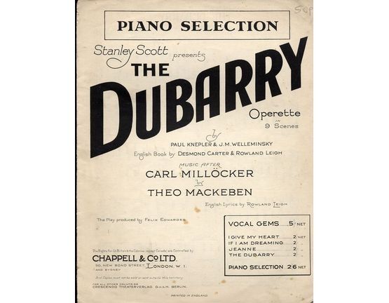18 | The Dubarry - Piano selection - From a Operette in 9 Scenes