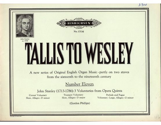 2002 | 3 Voluntaries from Opera Quinta - From "Tallis to Wesley" - A series of Original English Organ Music partly on two staves from the 16th to the 19th ce