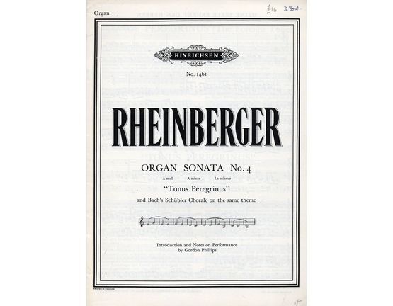 2002 | Rheinberger Tonus Peregrinus - Organ Sonata No. 4 - A Minor - Op. 98- Hinrichsen Edition No. 1461