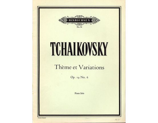 2002 | Theme et Variations - Op. 16, No. 6 - Hinrichsen Edition No. 54 - Piano Solo