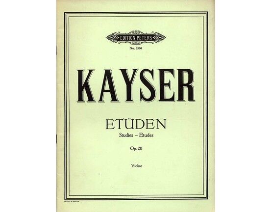 233 | Kayser - 36 Studies for Solo Violin - Edition Peters No. 3560