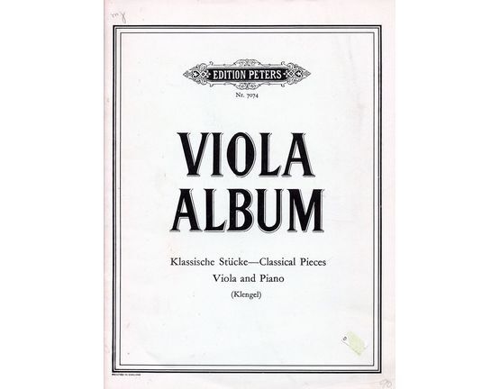233 | Viola Album - Classical Pieces for Viola and Piano with Seperate Viola Parts - Peters Edition Nr. 7074