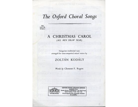 261 | A Christmas Carol (All Men Draw Near) - Hungarian Traditional Tune Arranged for Unaccompanied Mixed Voices