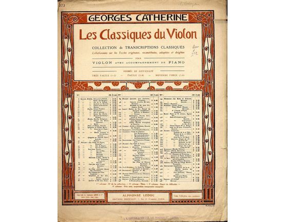 2738 | Theme Varie - Du Trio-Serenade - Les Classiques du Violon No. 273 - Pour Violon avec Accompagnement de Piano