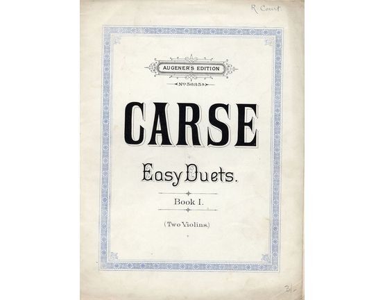 2767 | Easy Duets - Book 1 - Augeners Edition No. 5635 - Two Violins - Three Duets in the Keys of C and G major
