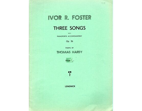 286 | Hardy & Foster - Three Songs with Pianoforte Accompaniment - Op. 36