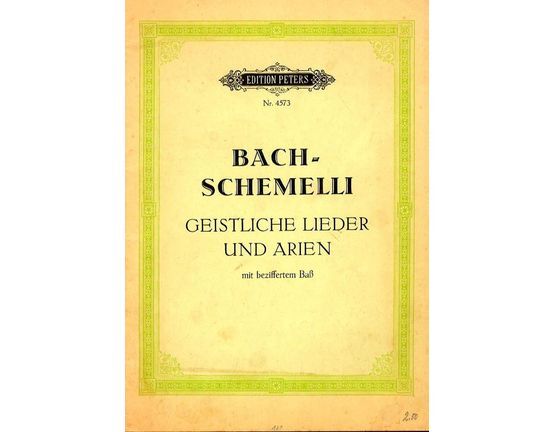 2969 | 69 Geistliche Lieder und Arien Mit Beziffertem Bass - Edition Peters No. 4573