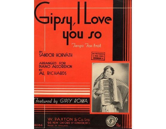 3108 | Gipsy I Love You So, tango fox-trot featured by Gipsy Roma