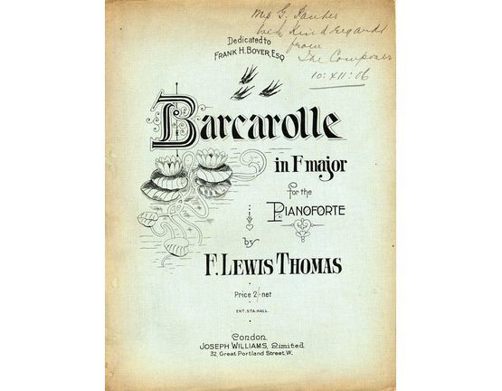 3305 | Barcarolle in F major - For the Pianoforte