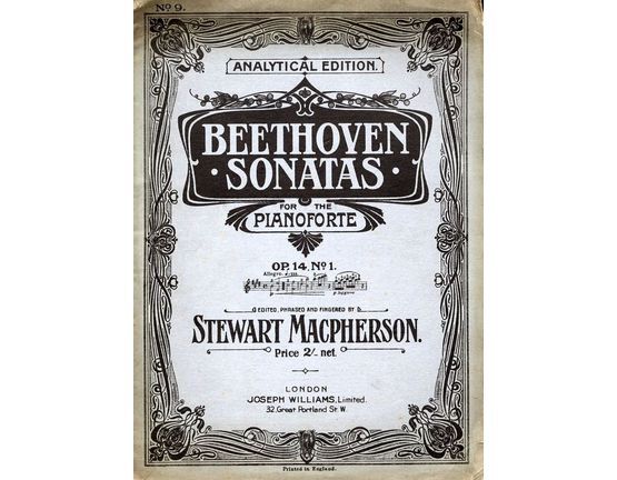 3305 | Beethoven Sonatas - For the Pianoforte - Op. 14 - No. 1 - Sonata No. 9 in E major - Analytical Edition No. 9