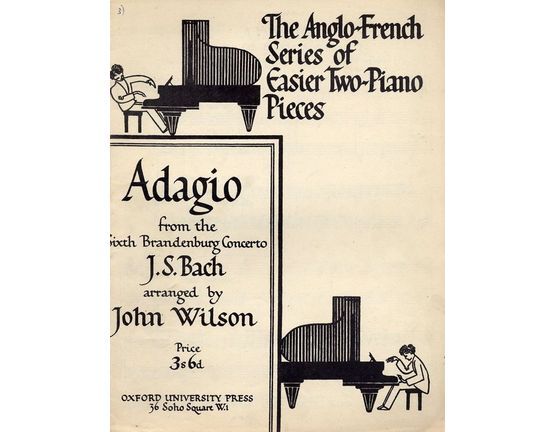 3362 | Adagio from the Sixth Brandenburg Concerto - Two Pianos, Four Hands - The Anglo French Series of Easier Two-Piano Pieces