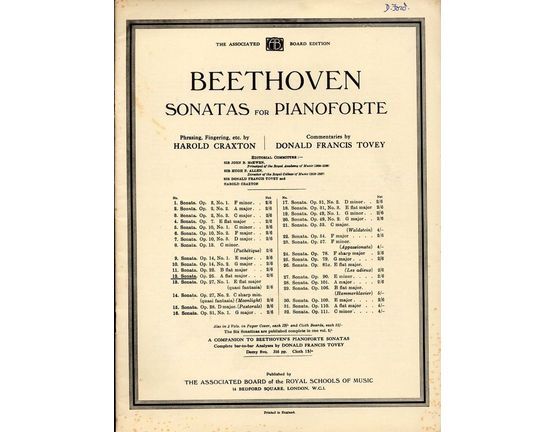 3770 | Beethoven Sonata No. 12 in A Flat Major - Op. 26 - Beethoven Sonatas for Pianoforte Series