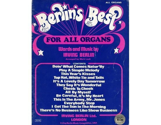 3867 | Berlins Best for all organs, arranged by Mark Laub
