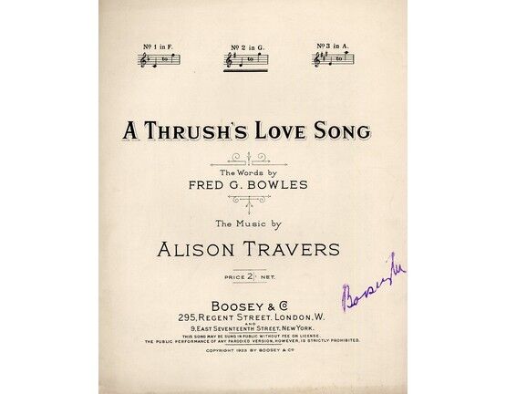 393 | A Thrush's Love Song - Song - In the key of G major for medium voice