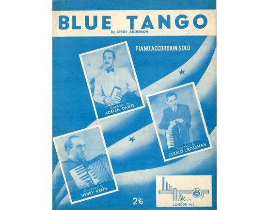 3955 | Blue Tango -  Accordion Solo featuring Adrian Dante, Henry Krein and Gerald Grossman