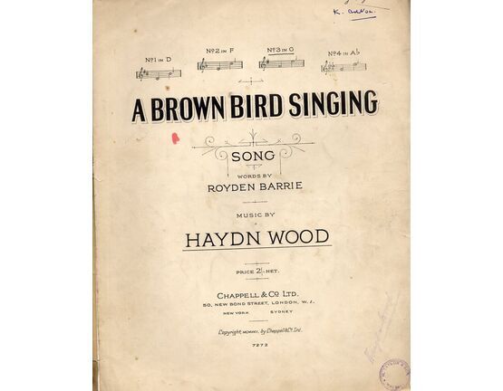 4 | A Brown Bird Singing - Key of G major