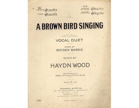 4 | A Brown Bird Singing - No. 1 for Vocal Duet for Soprano and Tenor