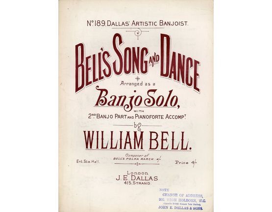 4 | Bells Song and Dance - Arranged as a Banjo Solo, with 2nd Banjo Part and Pianoforte Accompaniment