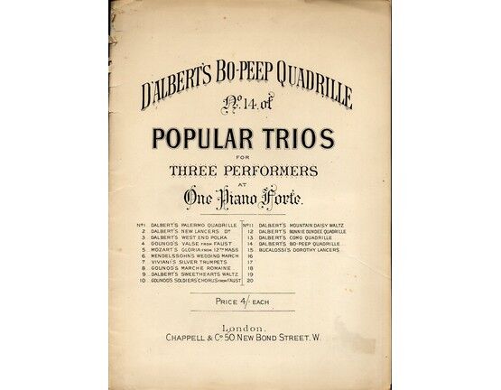 4 | Bo-Peep Quadrille, No. 14 of Popular Trios