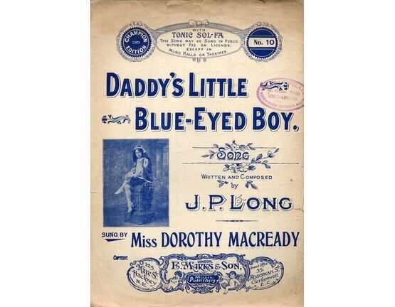 6774 | Daddys Little Blue Eyed Boy - Song featuring Miss Dorothy Macready